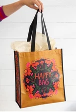 Natural Life Recycled Reusable Cream Floral Gift Giving Bag - Extra Large Size