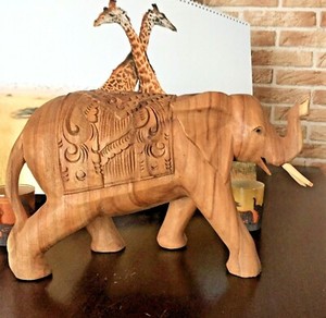 Handgeschnitzter Elefant, Holz Elefant, Elefant Teakholz, Elephant Teak