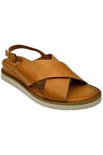 Miz Mooz Women's Leather Backstrap Crossover Sandals Ella Brandy