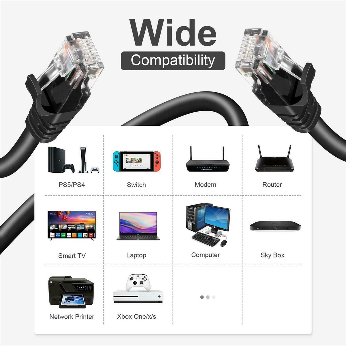 Cavo Ethernet RJ45 Cat5e 1 Metro Cavo Ethernet RJ45 Cat5e UTP Da 1 Metro - Perfetto Per Modem, Router, Connessioni LAN Veloci Cavo Di Rete Cat5e 1 Metro UTP - Foto 3