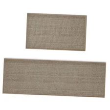  Washable Non-Skid Kitchen Rugs and Mats Set of 2, Rubber Backing Kitchen Mats 