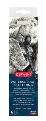 Wasserlösliche Zeichenstifte, Zeichnen & Schreiben, 6erSet, Inkl. 3 Härtegrad...