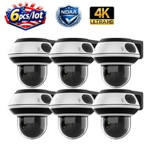 6 Pack Vikylin 4k 8mp PTZ 5X ZOOM POE IP Camera Outdoor IR 2Way Audio Onvif NDAA