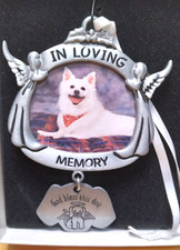 Pet Dog Memorial - Pewter - Ornament Photo Frame - God Bless This Dog - New