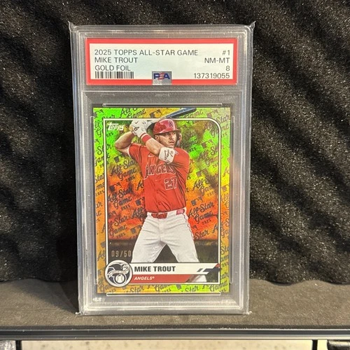 2025 Topps All Star Game - Mike Trout Gold Foil /50 PSA 8 #1 Angels