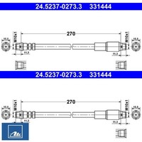 2X Bremsschlauch ATE 24.5237-0273.3 2 BremsschläUche Rechts Links Vorne