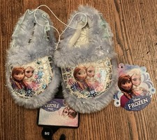 New Toddler Girl's Disney Small Size 5/6 Slippers Frozen Blue