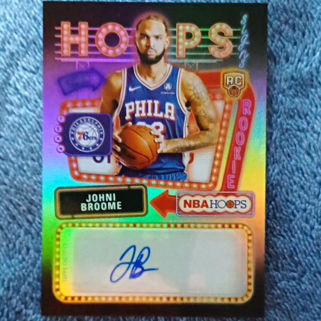 Topps 2025-26 Hoops Rookies First Signs Johni Broome RC Auto 76ers HFS-JBR