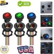 Round Rocker Switch 12V 20A Listed Waterproof Marine Round Toggle Switch LED...