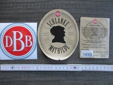 Dortmunder Bergmann-Brauerei, Schlanke Mathilde, Bieretikett + Aufkleber,