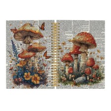 Retro Mushroom Journal Notebook - Aesthetic Cottagecore Mushroom Notebooks Co...