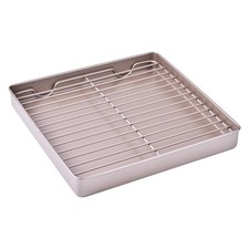 11"×11" Commercial Cookie Sheet Pan with Cooling Rack Nonstick ,Champagne Gold