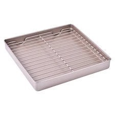 11"×11" Commercial Cookie Sheet Pan with Cooling Rack Nonstick ,Champagne Gold