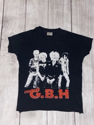 Vintage 90s Charged GBH Punk Rock Band Tshirt Size Medium Cropped