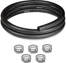 34 Heater Hose 5ft Coolant Radiator Hose With 5pcs Clamps Straight Black