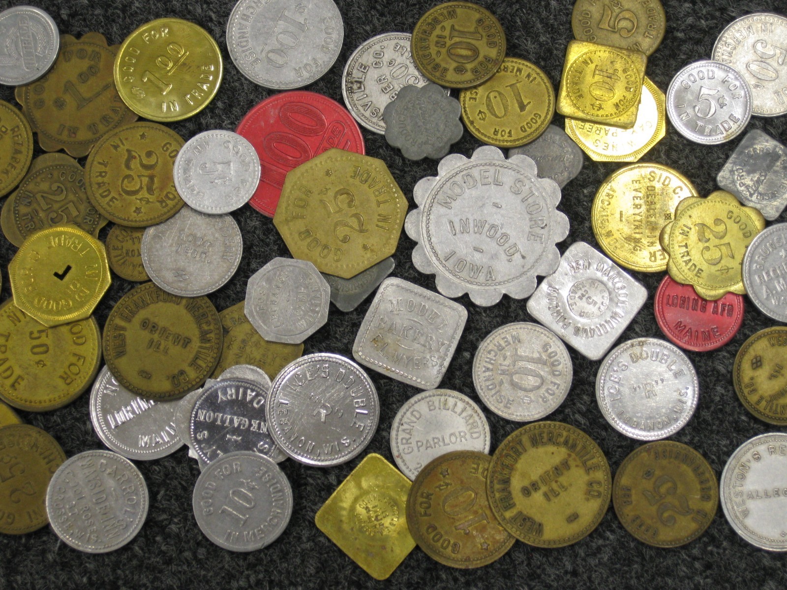 Lot of 50 different Trade Tokens