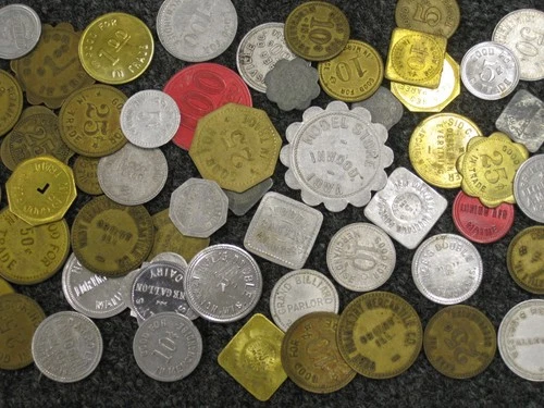 Lot of 50 Trade Tokens - Mostly Different Mix