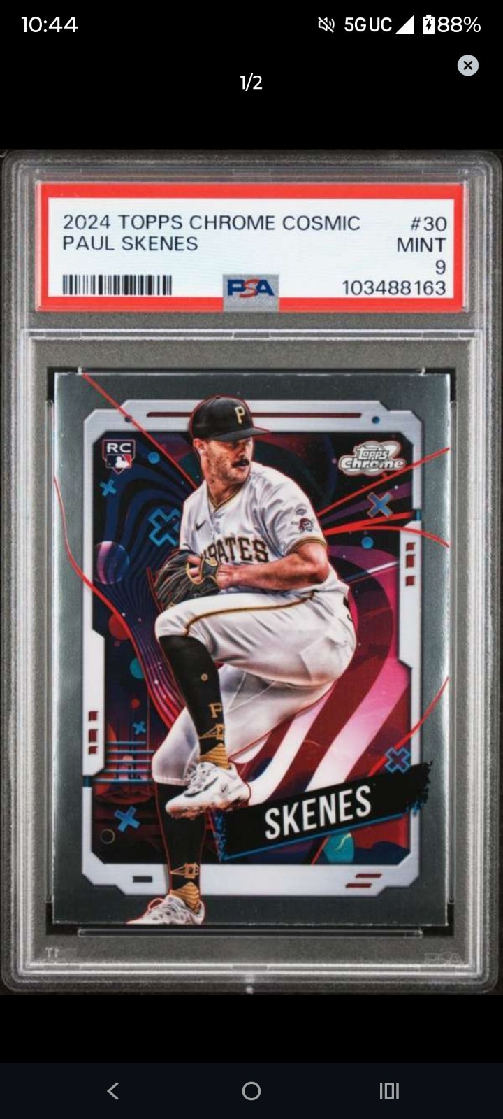 Topps 2024 Cosmic Chrome Paul Skenes #30 PSA 9 Pittsburgh Pirates Rookie