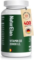 Vitamin D3 20000 I.E. Hochdosiert – 400 Tabletten, Vegetarisch