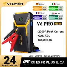 VTOMAN V6 Pro Car Jump Starter Power Bank 2000A Car Battery Charger Auto Emergen