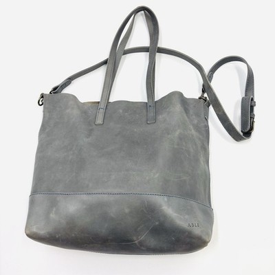 ABLE Local + Global Zemen Gray Leather Tote Bag Purse 