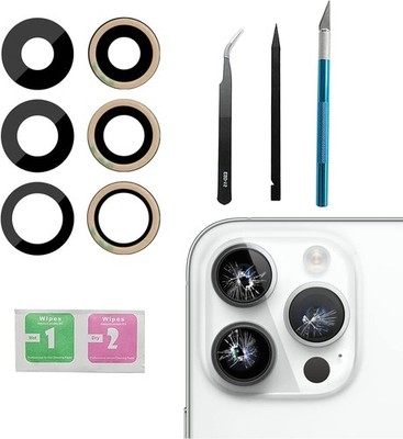 3 Pcs Set Back Camera Lens Replacement for iPhone 14 Pro iPhone 14 Pro Max Rear