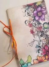 Junk Journal Blank Booklet "WILD FLORALS" Vibrant Flowers LG 8.5"x5.5" 40pgs 