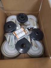 Nexel 500592 New 5 Stem Casters Set Of 4 Polyurethane 2 Brakes 1200 Lbs Cap