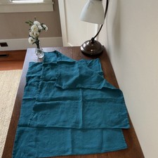 LinenMe Teal Blue Solid 100 Linen Standard Pillowcases Set of 2