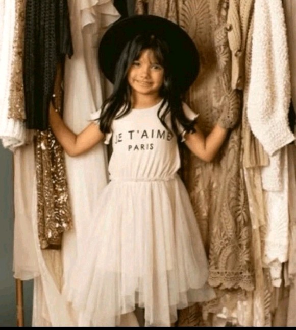 Joyfolie Mia Joy Feya Dress Sand Je T'aime Paris Tulle Kids Size 5 NEW 