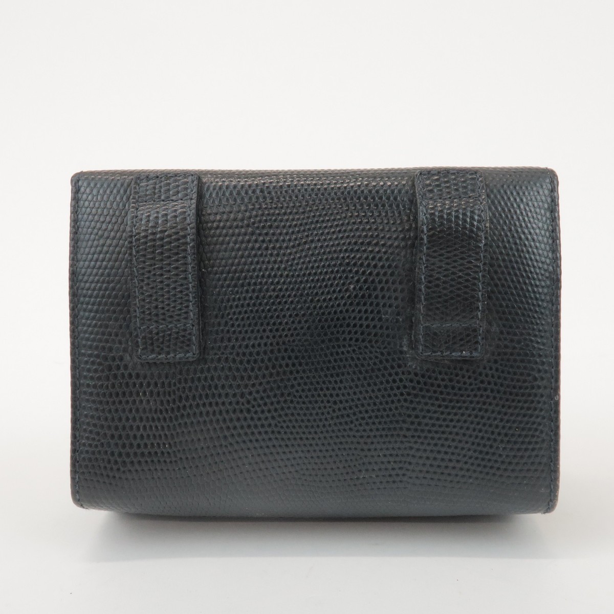 Ferragamo Vara Ribbon Embossed Leather Chain Shoulder Bag Navy 