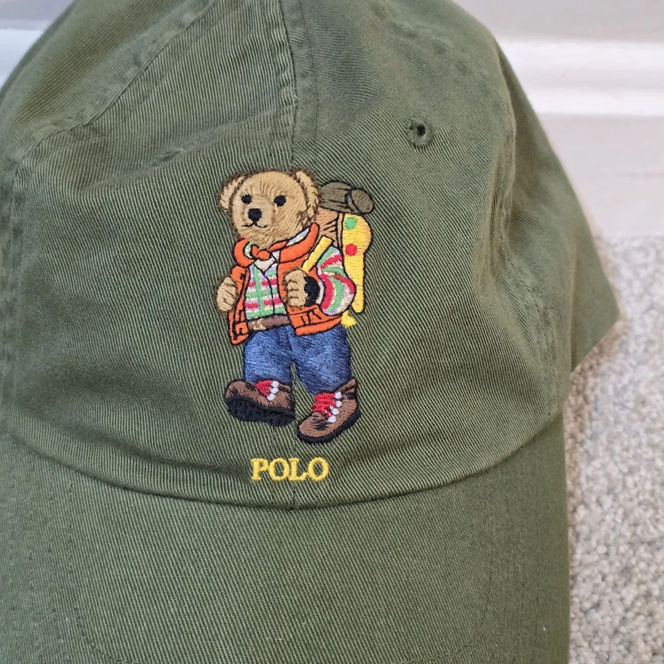 Polo Ralph Lauren Deportista Aire Libre Senderismo Oso Correa de Cuero Sombrero Gorra Rara Foto 2 de 4