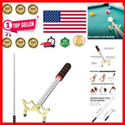 Durable Stainless Steel Pool Bridge with Removable Brass Head for Perfect Shots