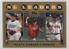 2008 Topps League Leaders Gold Border Aaron Harang Jake Peavy John Smoltz 6e0