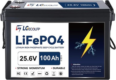 24V 100Ah LiFePO4 Lithium Battery for RV Marine Solar Trolling Motor 100A BMS