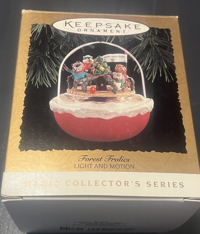 1994 Hallmark Keepsake Magic Ornament Forest Frolics - Light & Motion Tested Box