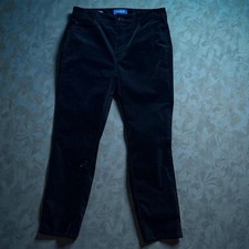 Talbots Black Velveteen Pants Womens High Waist Straight Leg Trousers Sz 6