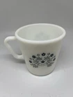 Vintage Pyrex Milk Glass Coffee Mug Summer Impressions Blue Cool!
