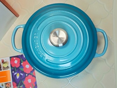 Le Creuset Signature Cocotte 24cm 9.5in 4.5qt Caribbean Blue Dutch