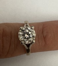 18ct White Gold Diamond Engagement Ring - Size Q (Lab Grown 2.11ct Diamond)