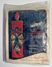 Vintage Edna Looney Original CANDLE BOTTLE COVER KIT Bows & Jeweled Bells NEW