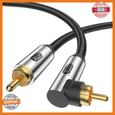 EMK 90 Degree Subwoofer Cable,RCA Male to Male Digital Coaxial Audio Cable for T