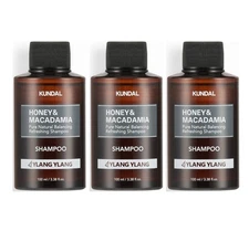 3 x KUNDAL Honey & Macadamia Nature Shampoo Ylang Ylang 100ml