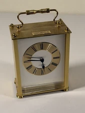 German Desk Clock Quartz Brass Mantle Clock Working