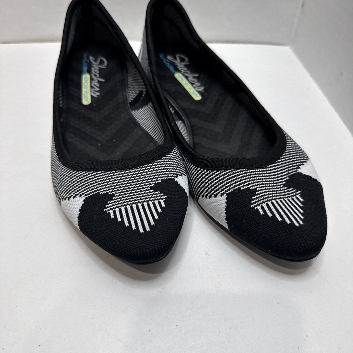 Skechers Cleo Wham New Black Knit Air-Cooled Memory Foam Ballet