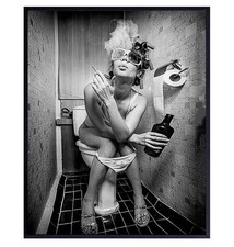 Bathroom Metal Sign Aluminum 8x12 Funny Unique Wall Plaque Home Decor