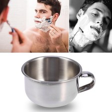 Stainless Steel Shaving Bowl with Handle Shaving Brush Mug Bowl Beard Soap Cup