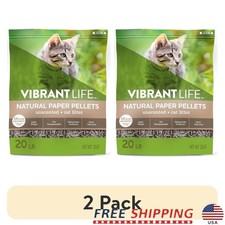 Natural Paper Pellets Cat Litter Dust Free Unscented Eco Friendly 20lb Absorbent