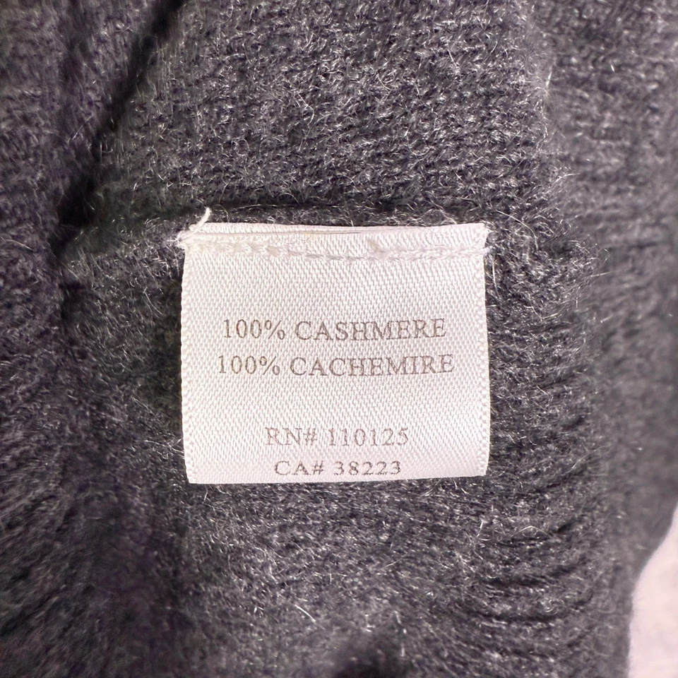 Qi Cashmere Gray 100% Cashmere V Neck Sweater Sz M quiet luxury old money preppy - Image 4 of 4