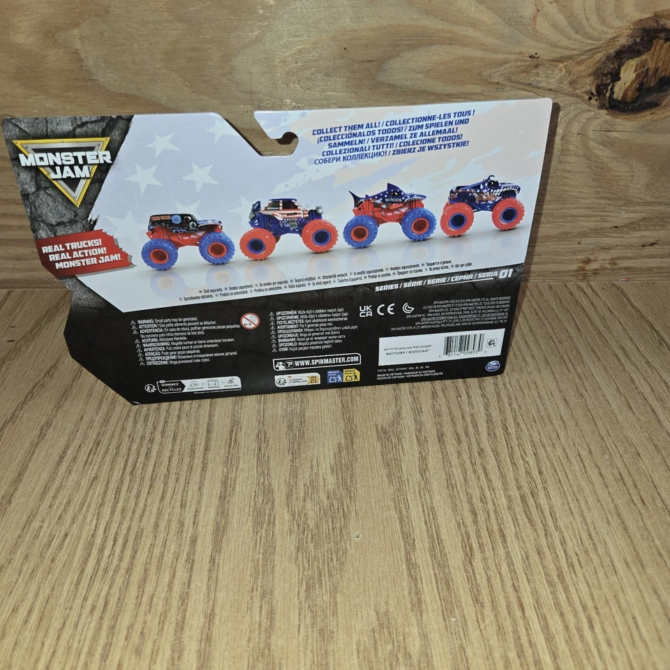 Monster Jam Stars Stripes Grave Digger vs JCB Digatron Eagle 1/64 Lote de 2 2025 Foto 3 de 4